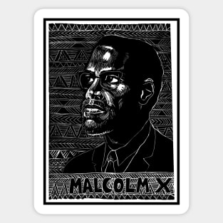 Malcolm X 1956 Poster Art Rachel Romero Sticker